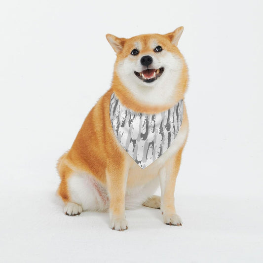 Gray Brushstroke Abstract Print Dog Bib XX-Large