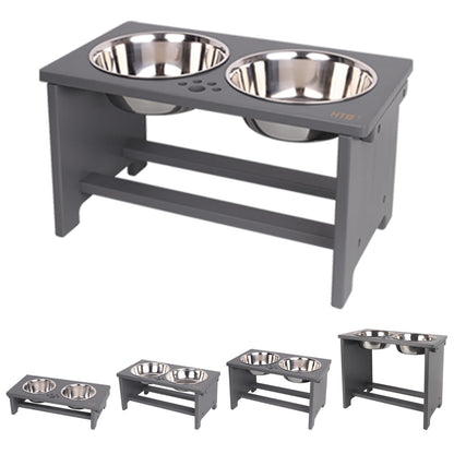 HTB Elevated Dog Bowls,Raised Dog Bowl Stand with 2 Stainless Steel Bowls,Elevated Raised Dog Bowls for Large Medium Small Sized Dogs