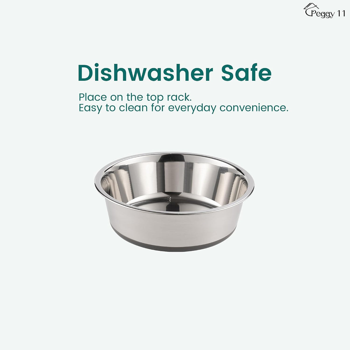 PEGGY11 Nonslip Stainless Steel Dog Bowls, 3.8 US Cup Each, 2 Pack
