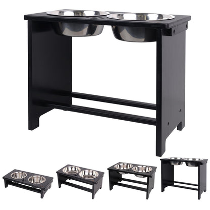 HTB Elevated Dog Bowls,Raised Dog Bowl Stand with 2 Stainless Steel Bowls,Elevated Raised Dog Bowls for Large Medium Small Sized Dogs
