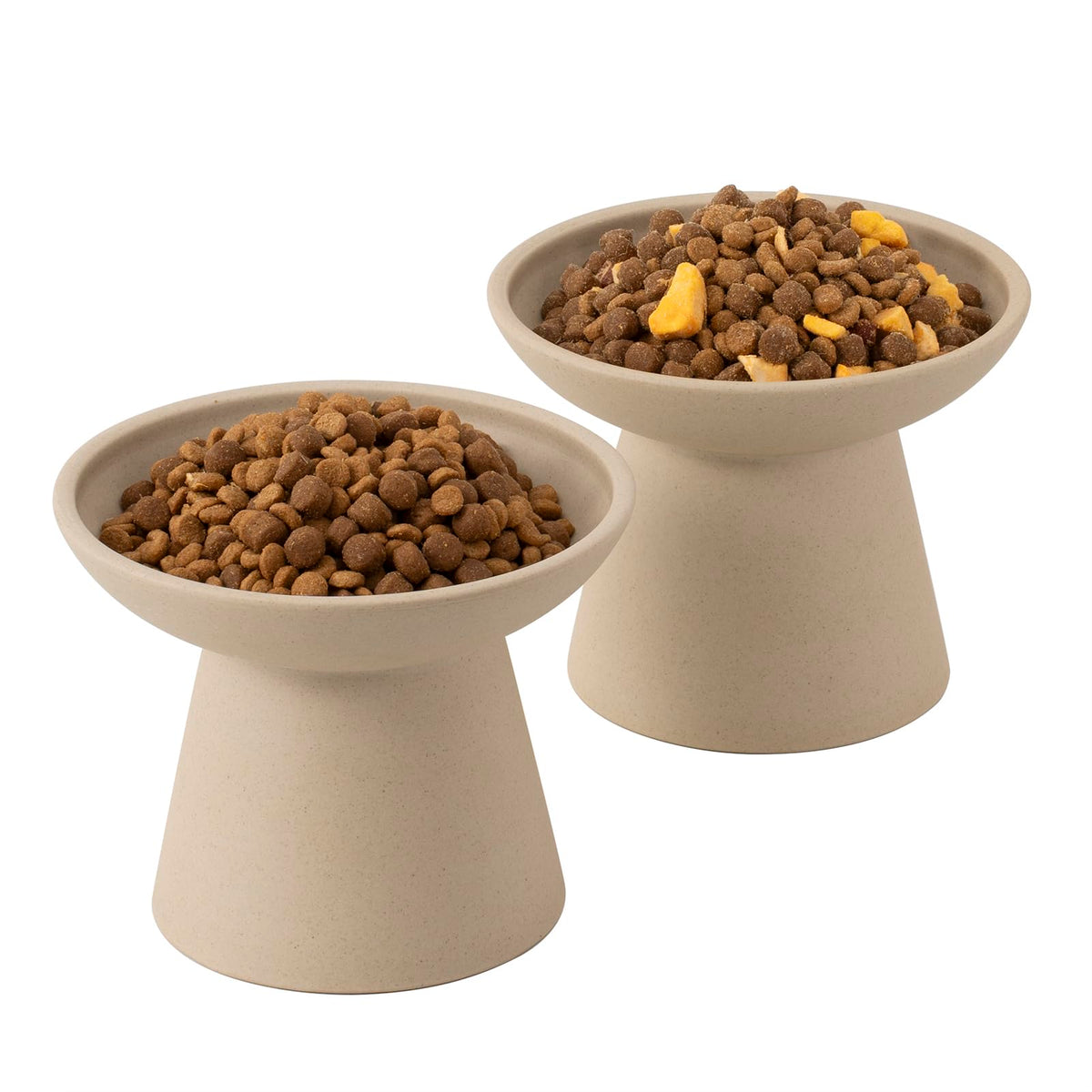 CEEFU 2-Pack Elevated Ceramic Cat Bowls Extra Wide for Food & Water
