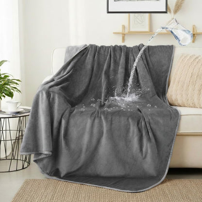 Waterproof Dog Blankets for Large Dogs 50"x60" Dark Grey