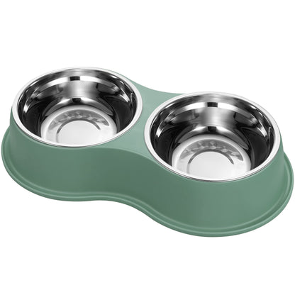Epetslove Stainless Steel Dog Bowls Double Non-Slip Dog Water and Food Bowl