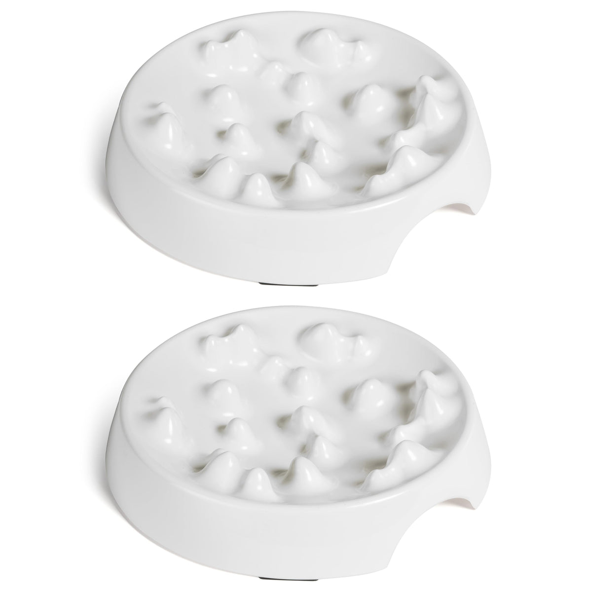 CatGuru Cat Bowls, Whisker Friendly Food Bowl for Indoor Cats, Reliefs Whisker Fatigue, Wide Kitten Dish, Non Slip Pet Dishes, Shallow Pet Plates (Marshmallow, (Pack of 2))