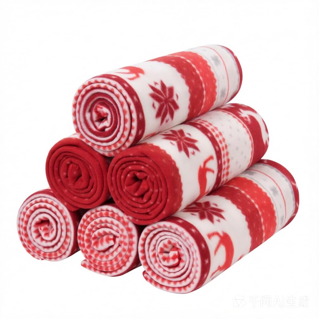 CAI TENG Fleece Throw Blankets Lightweight Warm for Soft Cozy Pet-Friendly Bulk Fleece Blanket Solid for Home, Bed, Sofa, Dorm, Office, Gifts, Outdoor (Black, Pack of 6-50 x 60 inch)