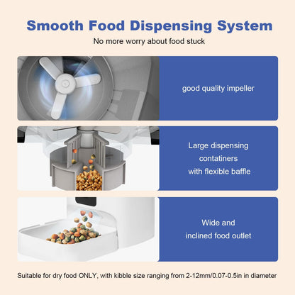 ANDOLL HOME Automatic Cat Feeder, 4L Cat Food Dispenser with 10s Voice Recorder, Pet Feeder up to 8 Meals per Day, Timed Dog Feeder with Dry Food Sealed Ring