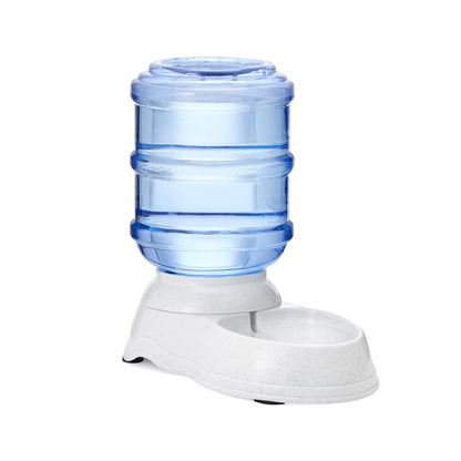 Amazon Basics Automatic Pet Water Dispenser and Gravity Food Feeder Set for Cat and Dog, Easy to Clean, 152fl.oz food feeder, 135.3fl.oz water dispenser, Small, Pack of 2