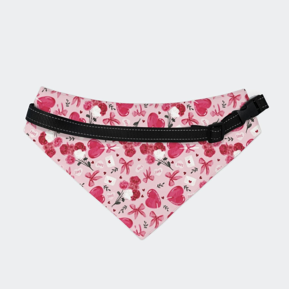 Pink Heart Flower Dog Saliva Bib XX-Large