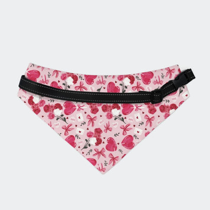 Pink Heart Flower Dog Saliva Bib XX-Large