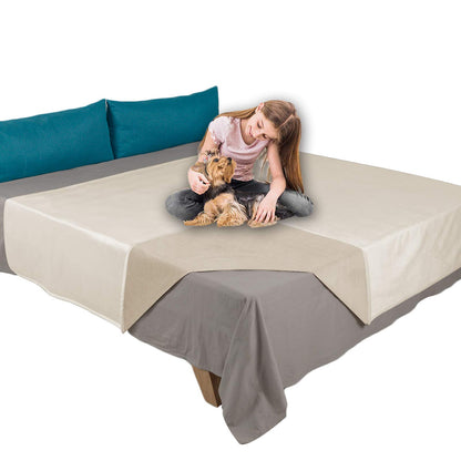 Ameritex Pet Bed Blanket Reversible 100% Waterproof Velvet Super Soft for Sofa and Bed (52x82 Inches, Light Grey+Grey)