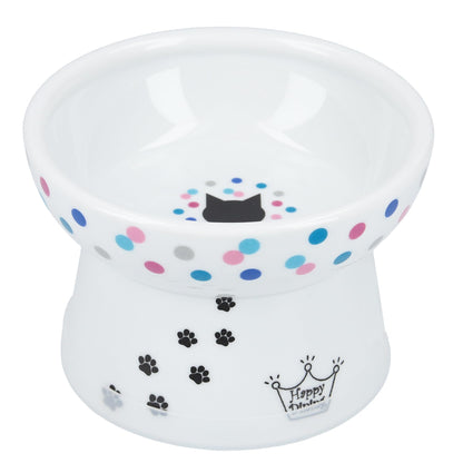 Necoichi Ceramic Elevated Cat Food Bowl, 15° Tilted (Cat, Extra Wide Tilted)