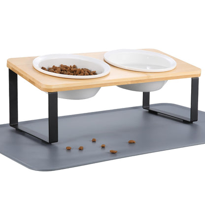 Elevated Whisker Friendly Cat Bowls, 15 Tilted Stand Anti Vomiting Raised Dishes for Food and Water, Stainless Steel Bowls for Cats and Puppy