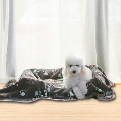 Allisandro 350 GSM-Super Soft and Premium Fuzzy Flannel Fleece Pet Dog Blanket, The Cute Print Design Washable Fluffy Blanket for Puppy Cat Kitten Indoor Outdoor, Grey, 40 x 32 Inches
