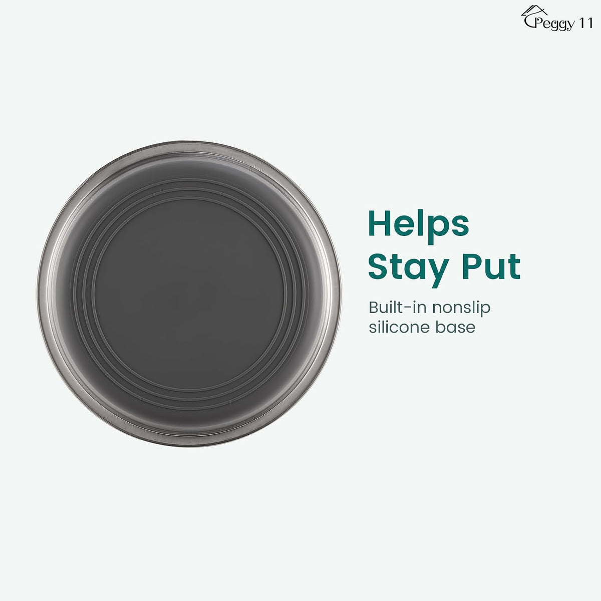 PEGGY11 Nonslip Stainless Steel Dog Bowls, 7.6 US Cup Each, 2 Pack
