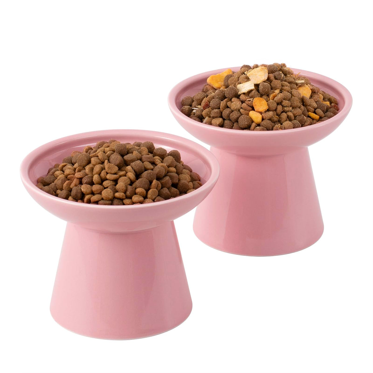 CEEFU 2-Pack Elevated Ceramic Cat Bowls Extra Wide for Food & Water