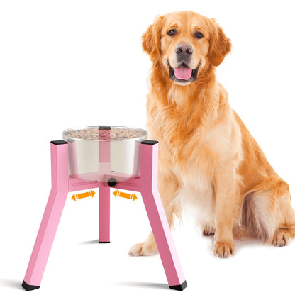 Dog Bowl Stand for Medium Large Dogs, Adjustable Width Elevated Dog Bowls 7-10.6", Raised Dog Food Water Bowls, 11 inch Tall Single Holder, Black,Bowl Not Included