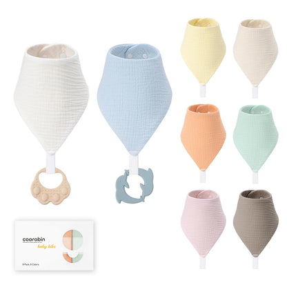 8-Pack Muslin Baby Bibs for Drooling and Teething