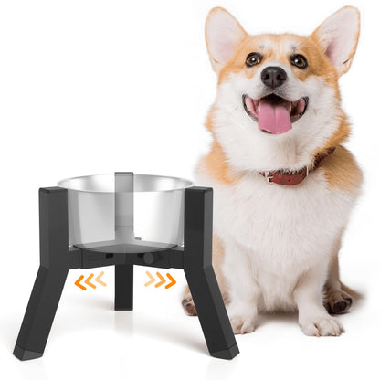 Dog Bowl Stand for Medium Large Dogs, Adjustable Width Elevated Dog Bowls 7-10.6", Raised Dog Food Water Bowls, 11 inch Tall Single Holder, Black,Bowl Not Included