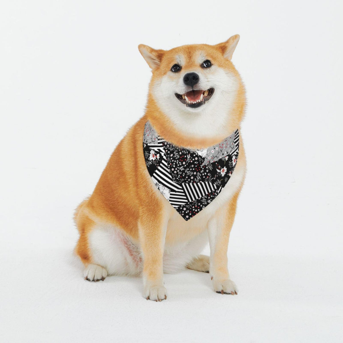 Gray Brushstroke Abstract Print Dog Bib XX-Large