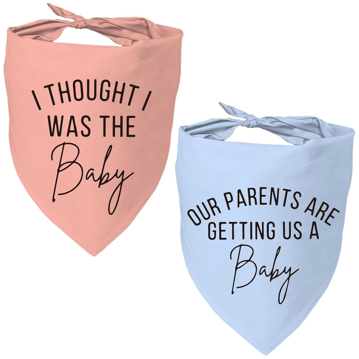 2 Pack Dog Bandanas for Pregnancy Announcement, Cute Adjustable Pet Bandana Scarf for Small Medium Large Dogs, Gender Reveal Puppy Accessories, Soft Breathable Fabric for Puppy Cats(Blue&Pink)