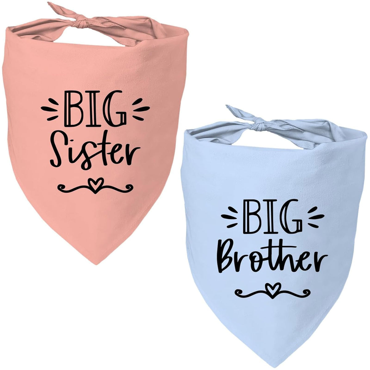 2 Pack Dog Bandanas for Pregnancy Announcement, Cute Adjustable Pet Bandana Scarf for Small Medium Large Dogs, Gender Reveal Puppy Accessories, Soft Breathable Fabric for Puppy Cats(Blue&Pink)