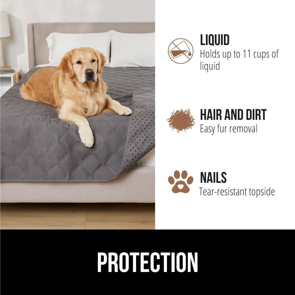 GORILLA GRIP® Waterproof Dog Blanket, Couch Cover for Dogs, 82x102 Charcoal