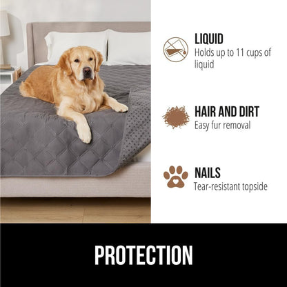 GORILLA GRIP® Waterproof Dog Blanket, Couch Cover for Dogs, 82x102 Charcoal