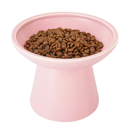 CEEFU Extra Wide Elevated Ceramic 6.2" Shallow Cat Food Bowl