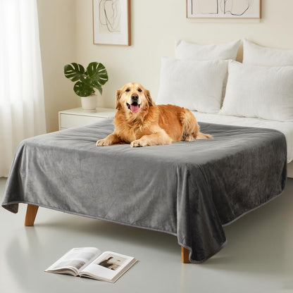 Waterproof Dog Blankets for Large Dogs 50"x60" Dark Grey