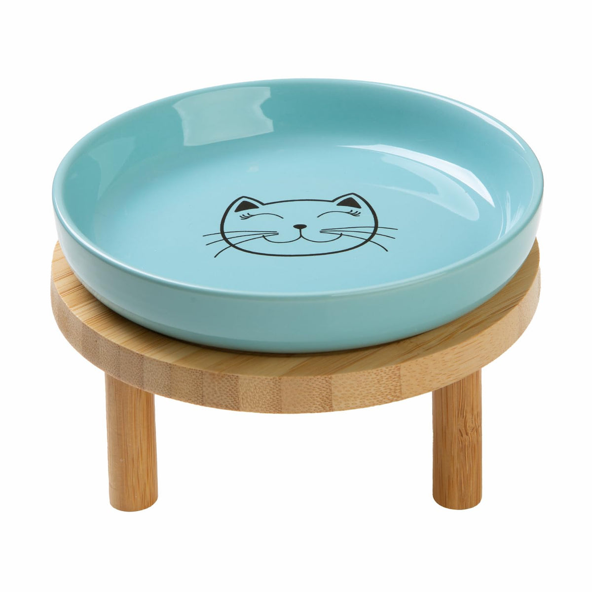 Lusifaco Shallow Wide Elevated Cat Bowls Whisker Fatigue (White, Set of 2)