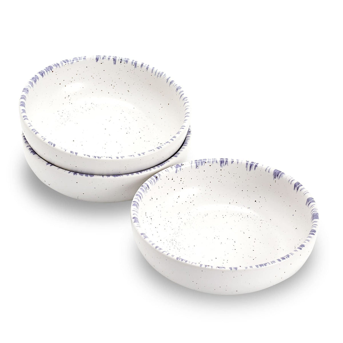 Ceramic Cat Bowls, Howise Pet Bowl Cat Dishes for Food and Water, 5.3 in Cat Food Dish 3 Pack Cat Food Bowls Set Small Dog Dish, Matte White Finish