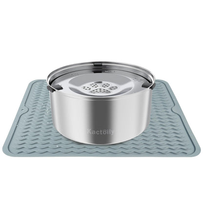 Kactoily 3L/101oz Dog Water Bowl Stainless Steel Slow Water Bowl for Dog