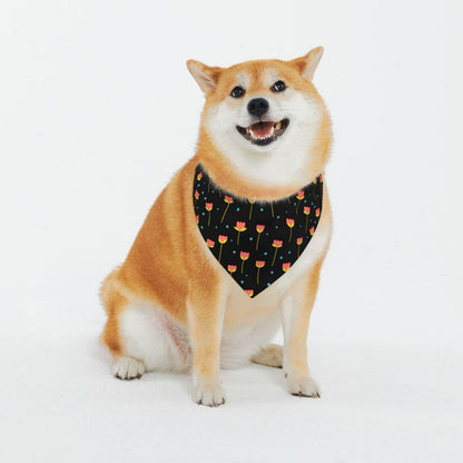 Pink Heart Flower Dog Saliva Bib XX-Large