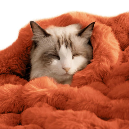 SOMAHE Soft Faux Fur Cat Blanket, Washable, Small 22x18 Fruit Green