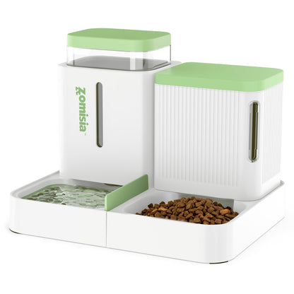 ZOMISIA Automatic Cat Feeder, Gravity Cat Food Dispenser, 0.8Gal x 2, Black