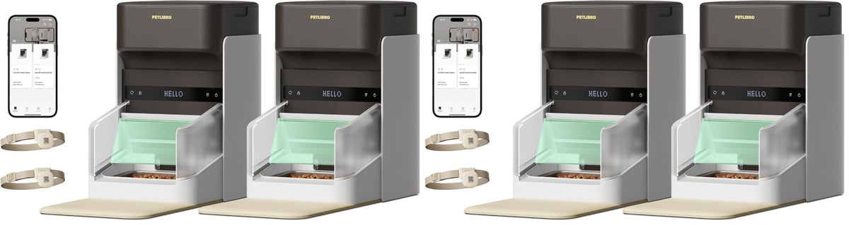 PETLIBRO RFID Automatic Cat Feeder, Collar Sensor for Personalized Meals, Cats Recognition, Diet Tracking and Anti-Stealing for Multi-Pets Homes and Different Diets, Wi-Fi Programmable Food Dispenser