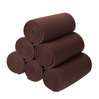 CAI TENG Fleece Throw Blankets Lightweight Warm for Soft Cozy Pet-Friendly Bulk Fleece Blanket Solid for Home, Bed, Sofa, Dorm, Office, Gifts, Outdoor (Black, Pack of 6-50 x 60 inch)