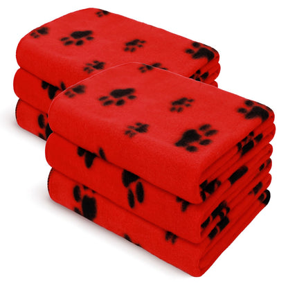 LINENLUX Fleece Dog Blankets 6-Pack, Soft Stretchy for Small Medium Puppy