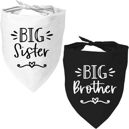 2 Pack Dog Bandanas for Pregnancy Announcement, Cute Adjustable Pet Bandana Scarf for Small Medium Large Dogs, Gender Reveal Puppy Accessories, Soft Breathable Fabric for Puppy Cats(Blue&Pink)