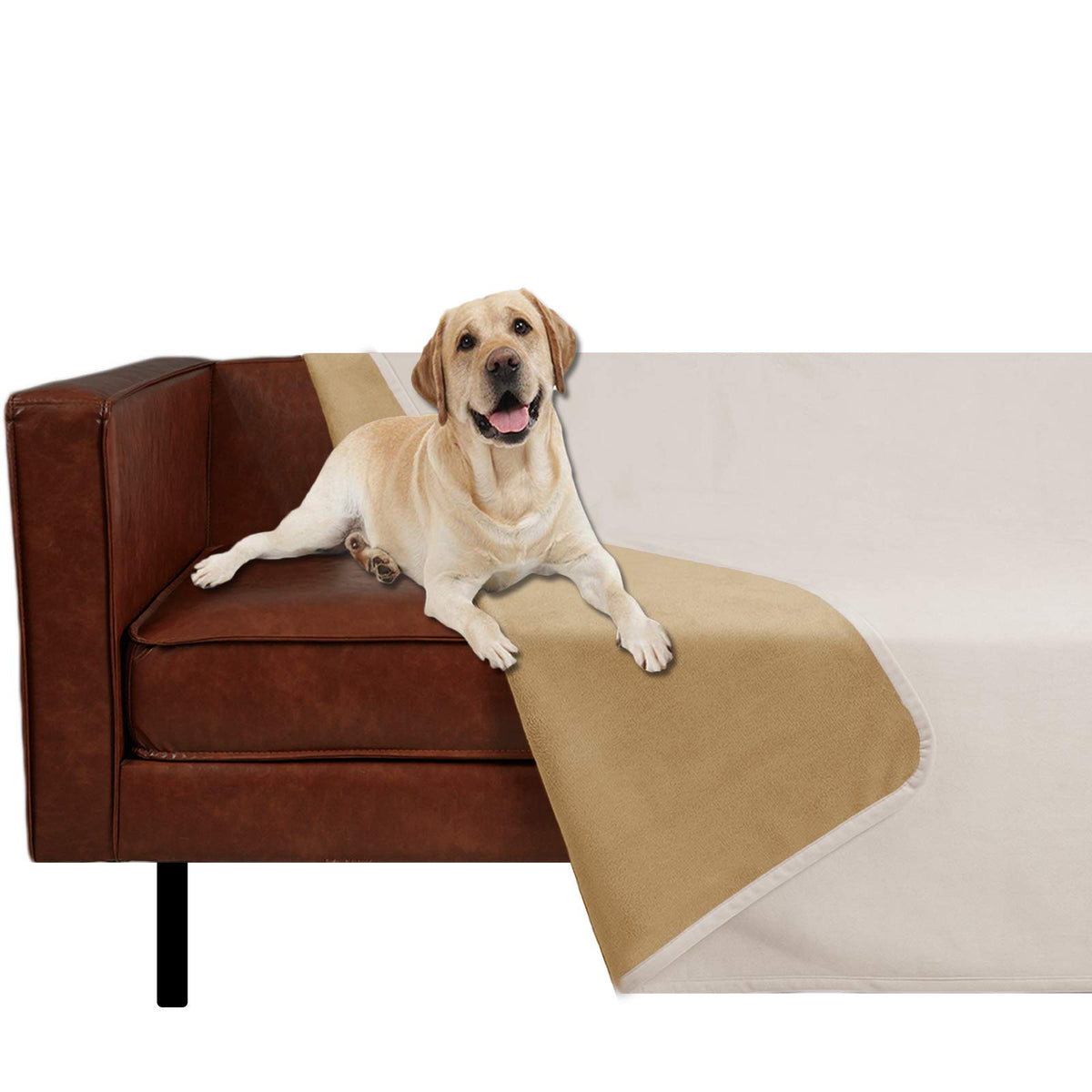 Ameritex Pet Bed Blanket Reversible 100% Waterproof Velvet Super Soft for Sofa and Bed (52x82 Inches, Light Grey+Grey)