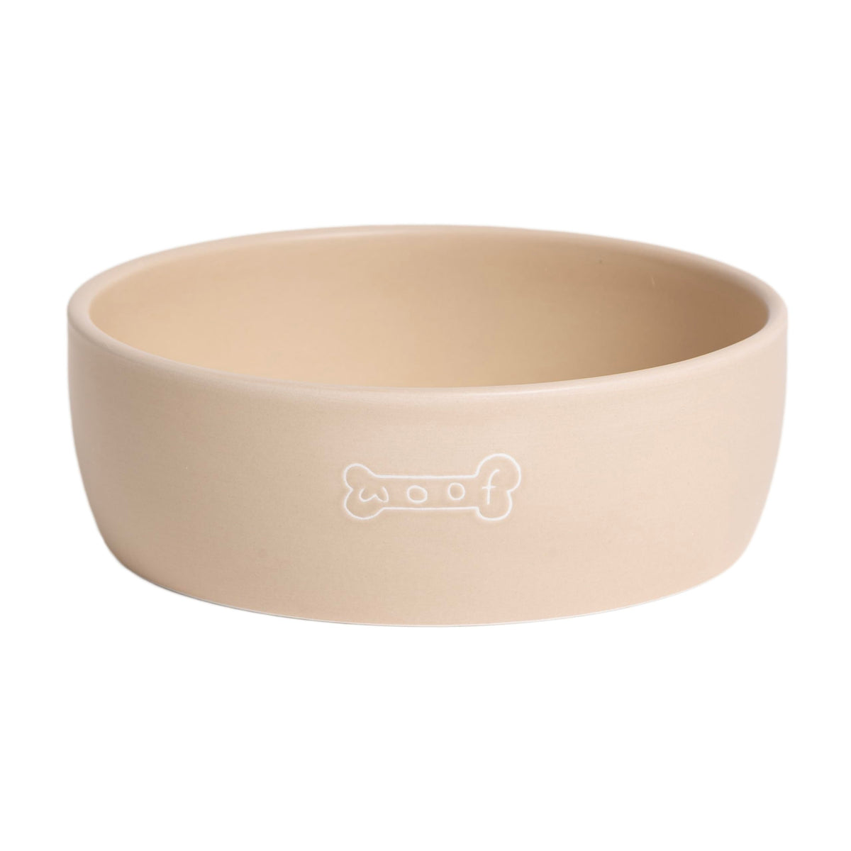 Pearhead Ceramic Dog Bowl - Woof Speckled Pet Food & Water Dish, 20 oz