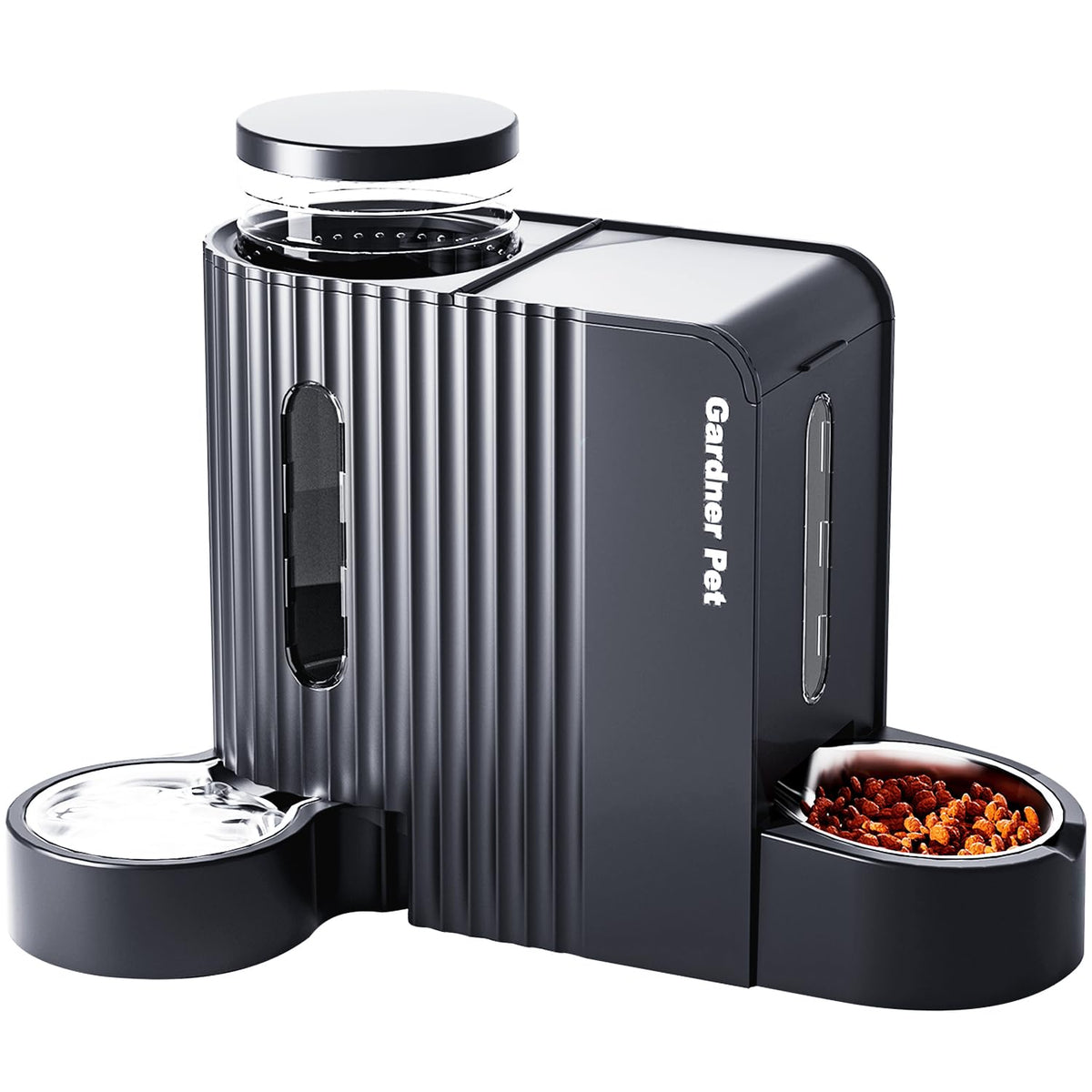 Gravity Automatic Cat Feeder, Water & Food Dispenser Set, Stainless Bowls