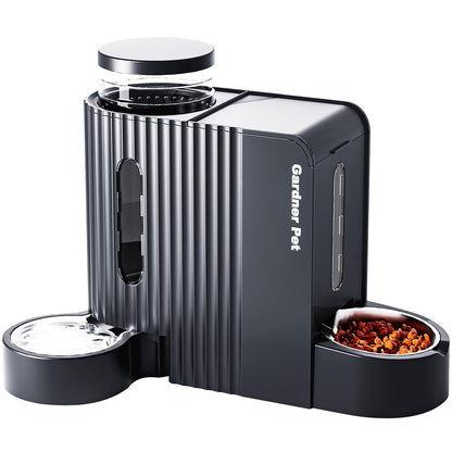 Gravity Automatic Cat Feeder, Water & Food Dispenser Set, Stainless Bowls