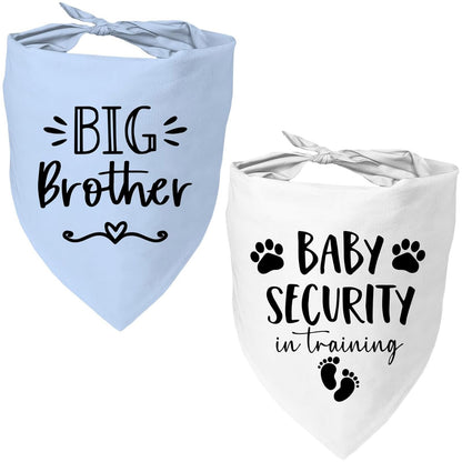2 Pack Dog Bandanas for Pregnancy Announcement, Cute Adjustable Pet Bandana Scarf for Small Medium Large Dogs, Gender Reveal Puppy Accessories, Soft Breathable Fabric for Puppy Cats(Blue&Pink)