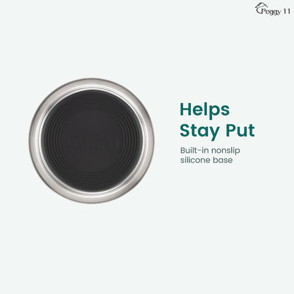 PEGGY11 Deep Stainless Steel Dog Bowls, 3 US Cup Each, 2-Pack