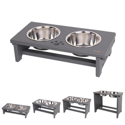 HTB Elevated Dog Bowls,Raised Dog Bowl Stand with 2 Stainless Steel Bowls,Elevated Raised Dog Bowls for Large Medium Small Sized Dogs