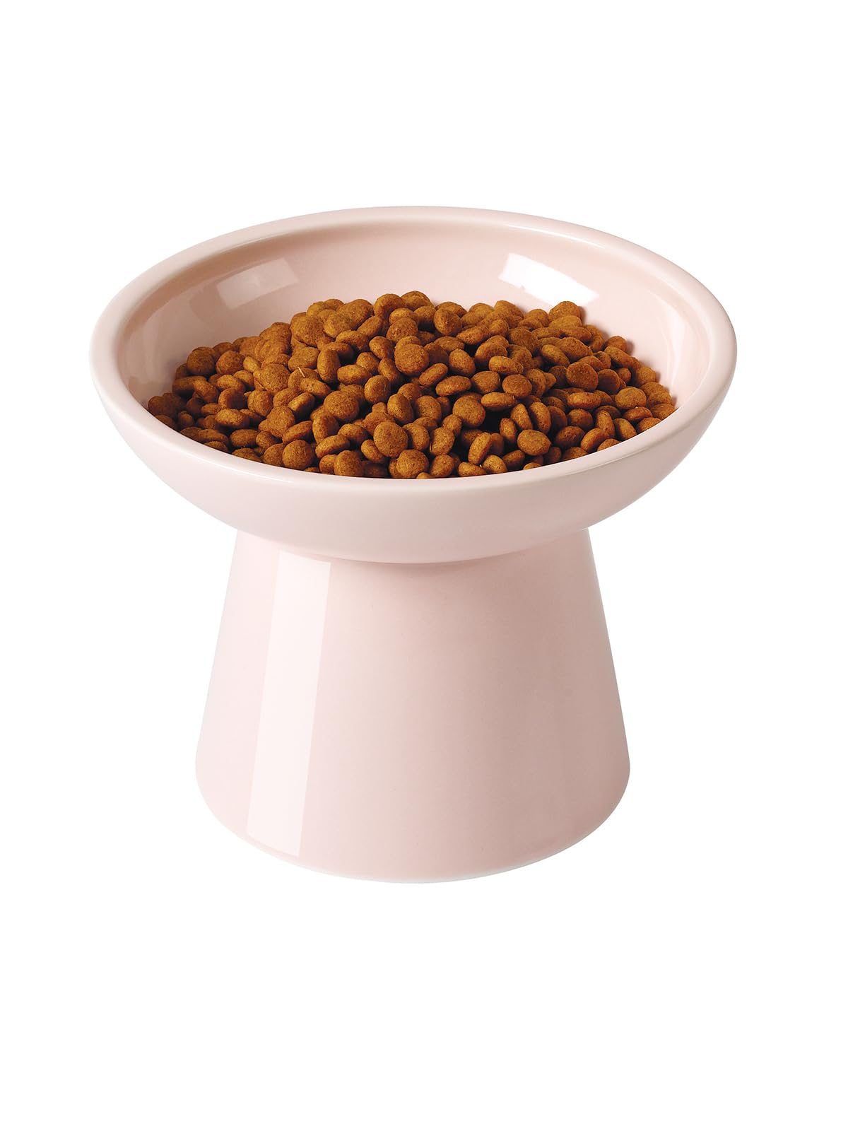 LoeJan Elevated Cat Food and Water Bowls Set, Extra Wide and Raised Ceramic Bowls, Anti-Vomit Whisker-Free Pressure Cat Feeder for Kittens to Adult Cats and Small Dogs (White, Water Bowl)