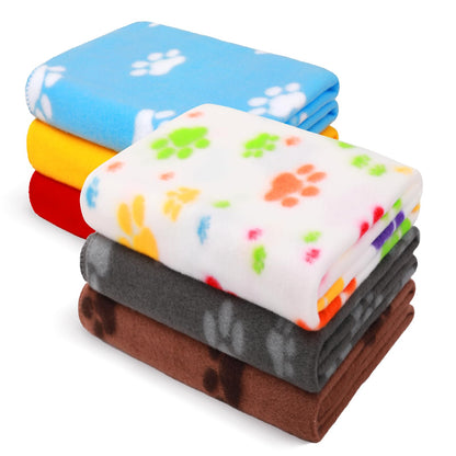 LINENLUX Fleece Dog Blankets 6-Pack, Soft Stretchy for Small Medium Puppy