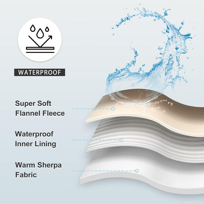 Soft Waterproof Blanket for Bed Couch Sofa, Grey, 50x60 inches