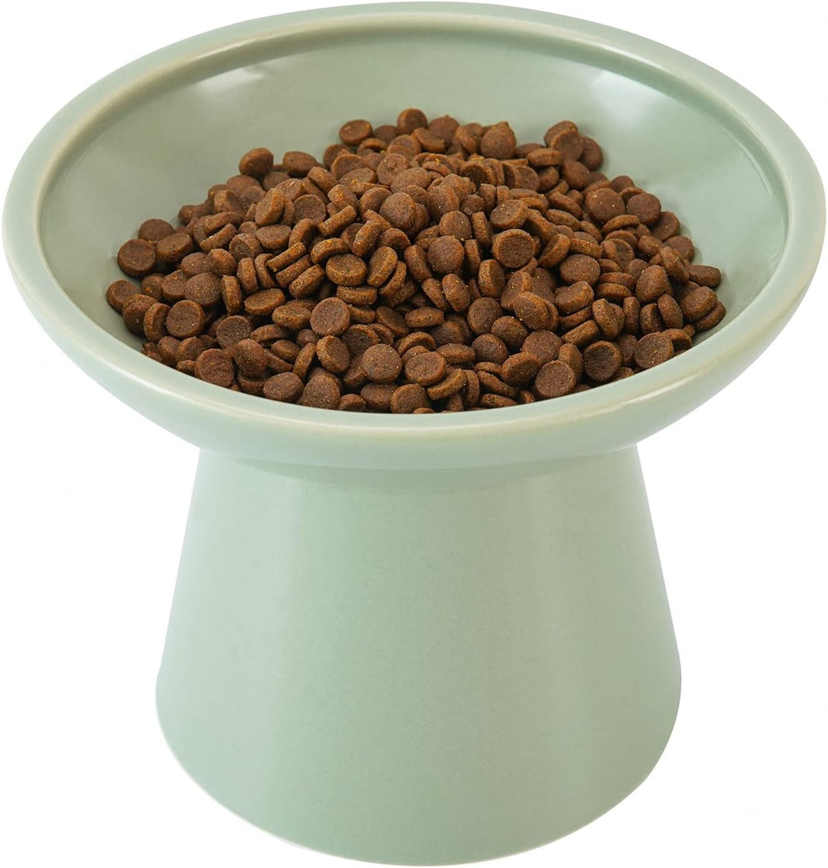 CEEFU Extra Wide Elevated Ceramic 6.2" Shallow Cat Food Bowl